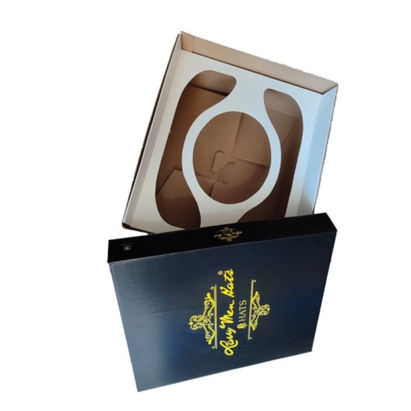 5 Cajas De Cartón Para Sombrero O Texana Negro Liso #mlpos_4 #sku_cajalarrymen