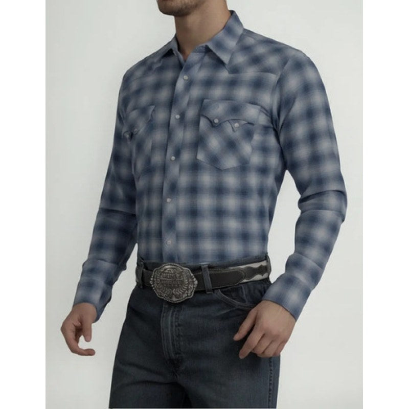 Camisa Wrangler Franela Vaquera Painted Desert #mlpos_1 | Color: Azul 3504 #color_azul_3504 | Talla: EG #sku_franelaazleg