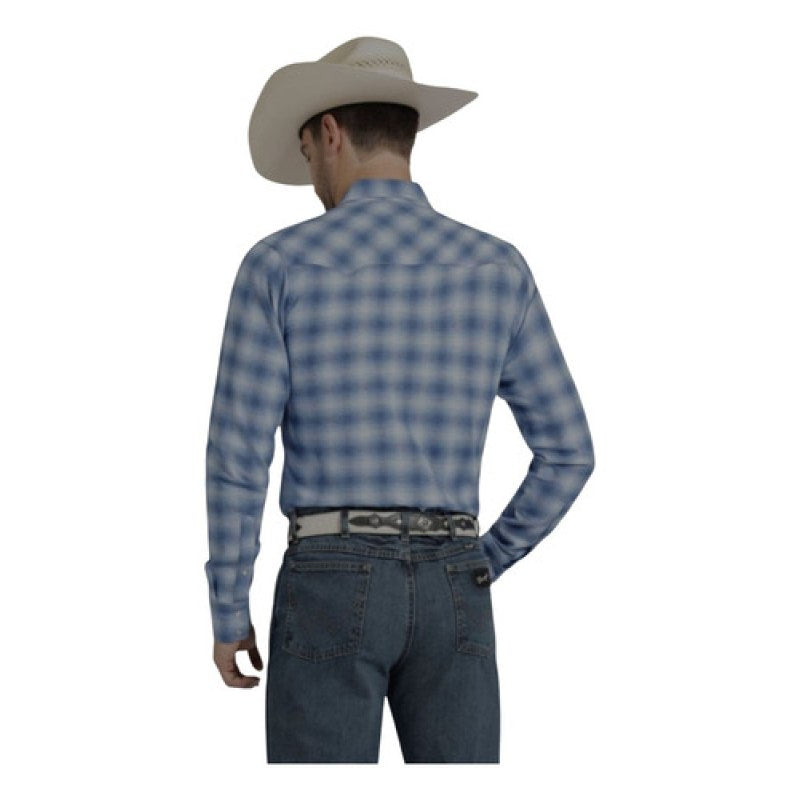 Camisa Wrangler Franela Vaquera Painted Desert #mlpos_2 | Color: Azul 3504 #color_azul_3504 | Talla: EG #sku_franelaazleg