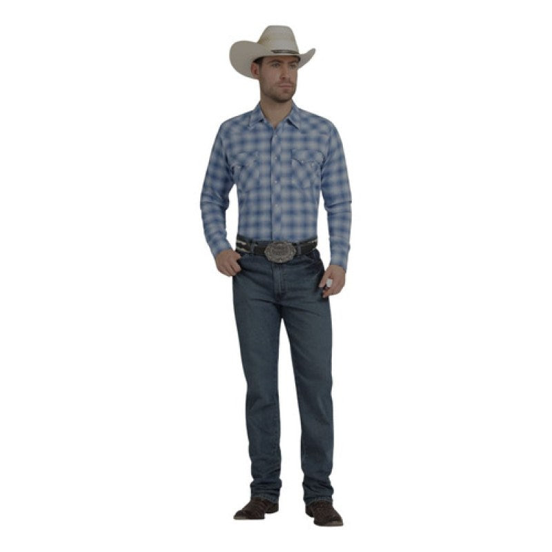 Camisa Wrangler Franela Vaquera Painted Desert #mlpos_3 | Color: Azul 3504 #color_azul_3504 | Talla: EG #sku_franelaazleg