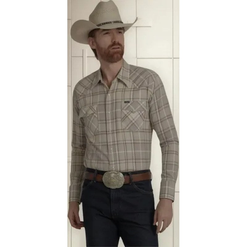 Camisa Wrangler Franela Vaquera Painted Desert #mlpos_4 | Color: Beige 1787 #color_beige_1787 #sku_franelabgeg #sku_franelabgg