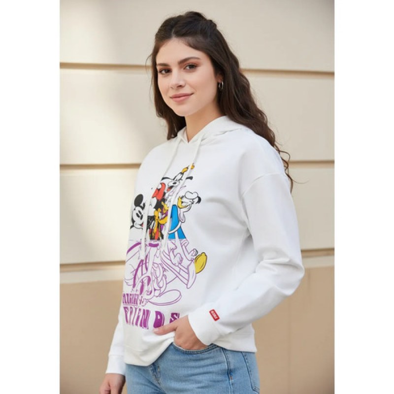 Sudadera Hoodie Dama Oggi Disney Minnie #mlpos_1 | Color: Hueso #color_hueso #sku_disnsudhg #sku_disnsudhm #sku_disnsudhxl