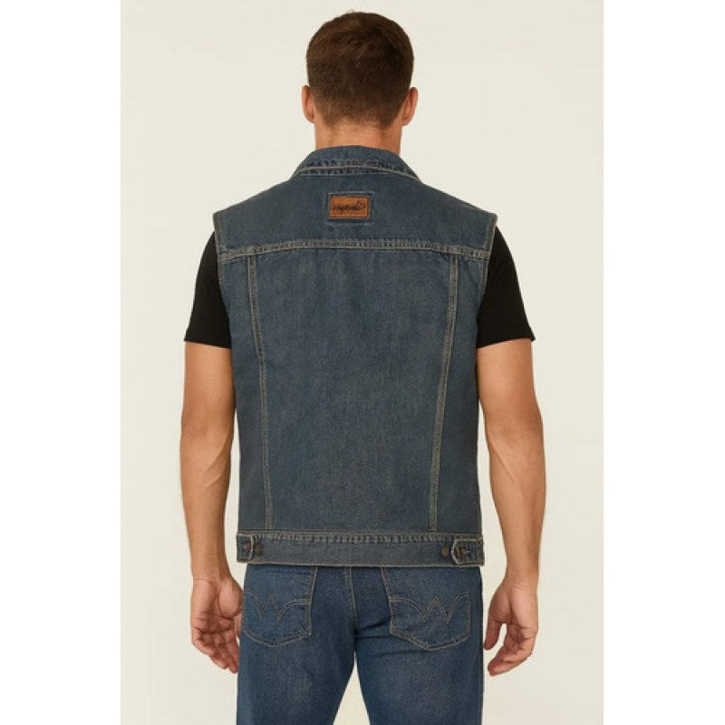 Chaleco Mezclilla Wrangler Basico Caballero Azul  112352313 Ch #mlpos_3 #sku_112352313ch