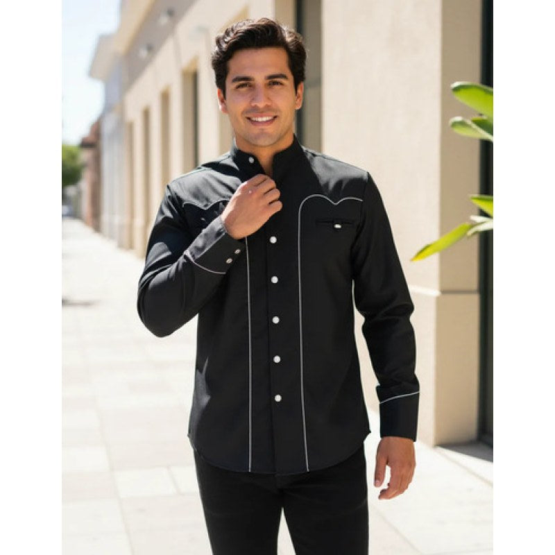Camisa Charra Vaquera Rangers Caballero #mlpos_1 | Color: Negro 032 #color_negro_032 #sku_032ca01ngxl #sku_mlm1647864112-196810229789