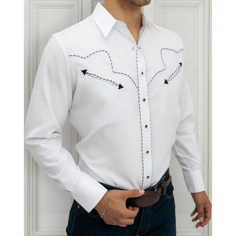 Camisa Charra Vaquera Rangers Caballero #mlpos_15 | Color: Blanco 010 #color_blanco_010 | Talla: S #sku_010ca01bcs