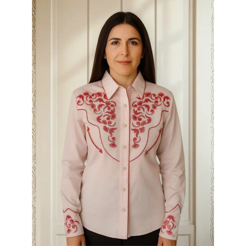 Blusa Charra Vaquera Rangers Dama #mlpos_3 | Color: Rosa claro #color_rosa_claro #sku_mlm1648069941-188947578935 #sku_mlm1648069941-188947578937 #sku_mlm1648069941-188947578939