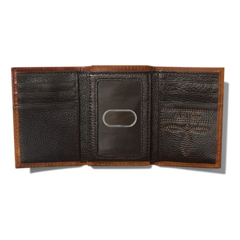 Cartera Tarjetero Piel Ariat Original #mlpos_5 | Color: Marron A3544308 #color_marron_a3544308 #sku_a3544308mrrnuni