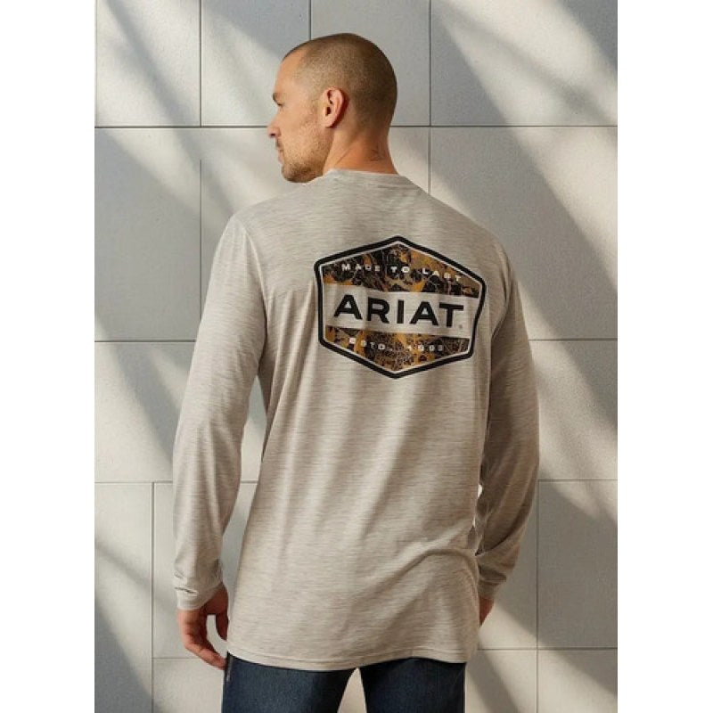 Playera  Ariat Manga Larga Original Gris 10052008 Xl #mlpos_1 #sku_10052008grsxl