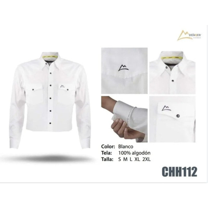 Camisa Vaquera Denver Basica #mlpos_2 | Color: Blanco #color_blanco #sku_chh112bnc2xl #sku_chh112bncl #sku_chh112bncxl #sku_mlm1743157139-187342812249 #sku_mlm1743157139-197090397131