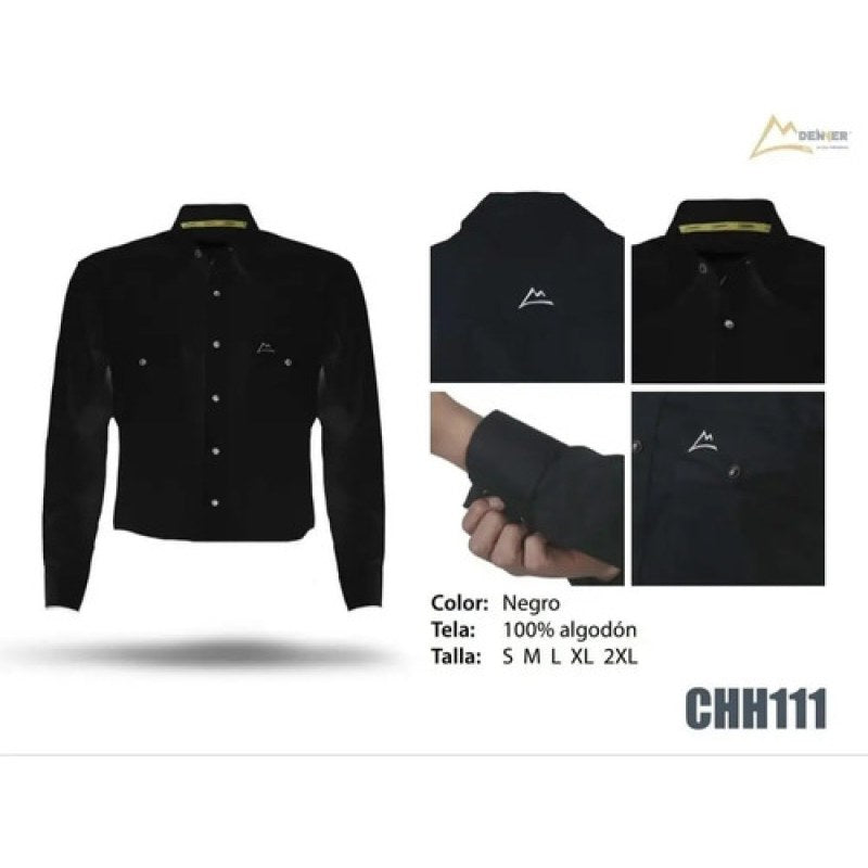 Camisa Vaquera Denver Basica #mlpos_6 | Color: Negro #color_negro #sku_chh111ng2xl #sku_chh111ngm #sku_chh111ngs #sku_chh111ngxl #sku_mlm1743157139-187785555755