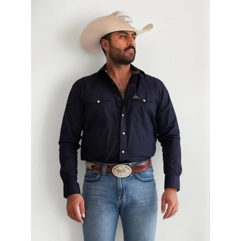Camisa Vaquera Denver Basica #mlpos_7 | Color: Chh163 marino #color_chh163_marino | Talla: S #sku_chh163mars