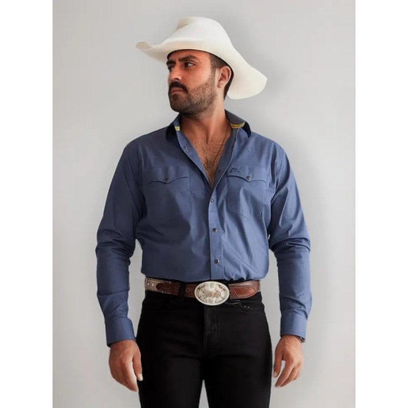 Camisa Vaquera Denver Basica #mlpos_9 | Color: CHH164 Azul-Oxford #color_chh164_azul-oxford | Talla: S #sku_chh164oxfs