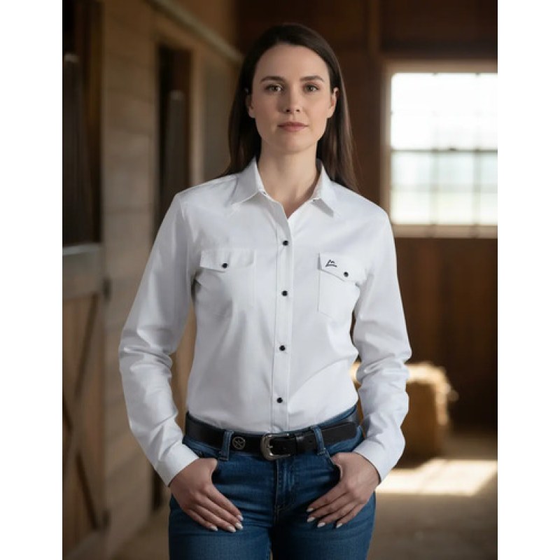Blusa Camisa Vaquera Denver Basica #mlpos_4 | Color: Blanco CM058 #color_blanco_cm058 #sku_cm058l #sku_cm058m #sku_cm058s #sku_cm058xl #sku_cm0582xg
