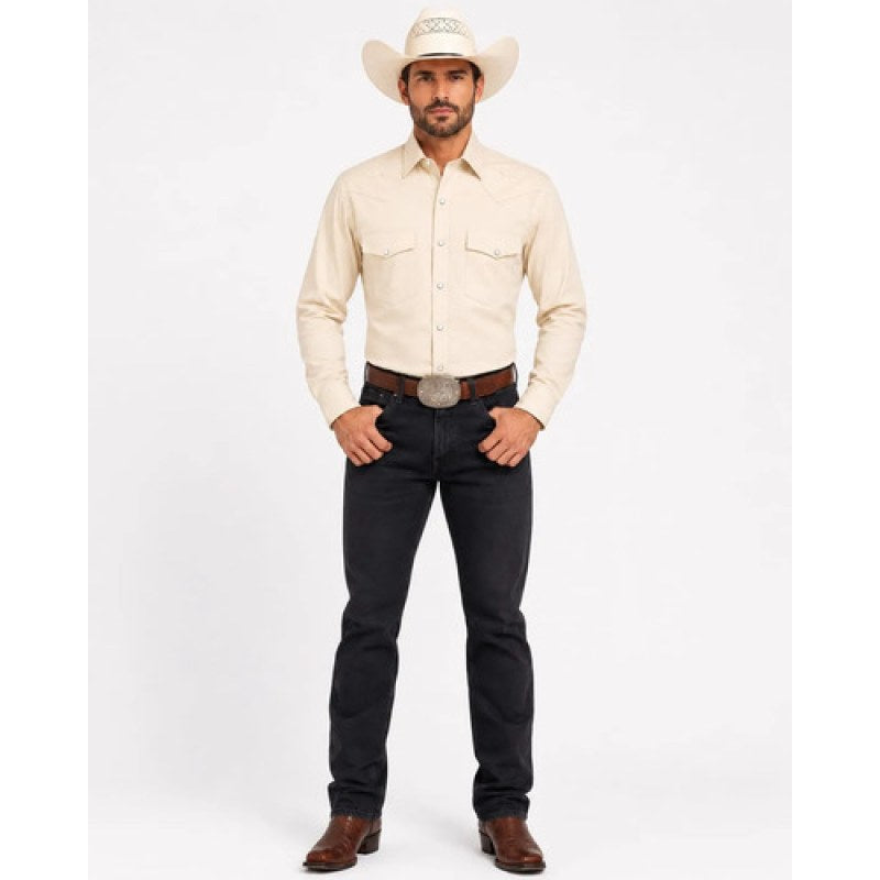 Camisa Vaquera Manchester Western  Regular Fit #mlpos_24 | Color: Biege #color_biege #sku_mlm1782350502-203146596415 #sku_mlm1782350502-203146596417