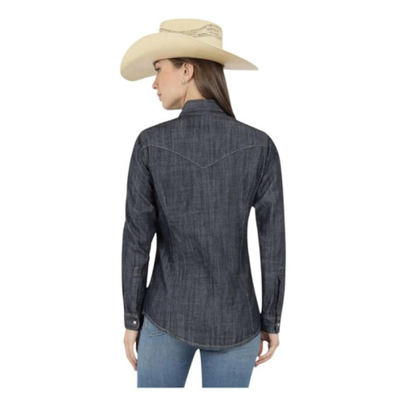 Blusa Wrangler Vaquera Western Logos Bordada Dama #mlpos_12 | Color: Suavizado #color_suavizado #sku_112360521ch #sku_112360521g #sku_112360521m #sku_112360521xl #sku_112360521xxl