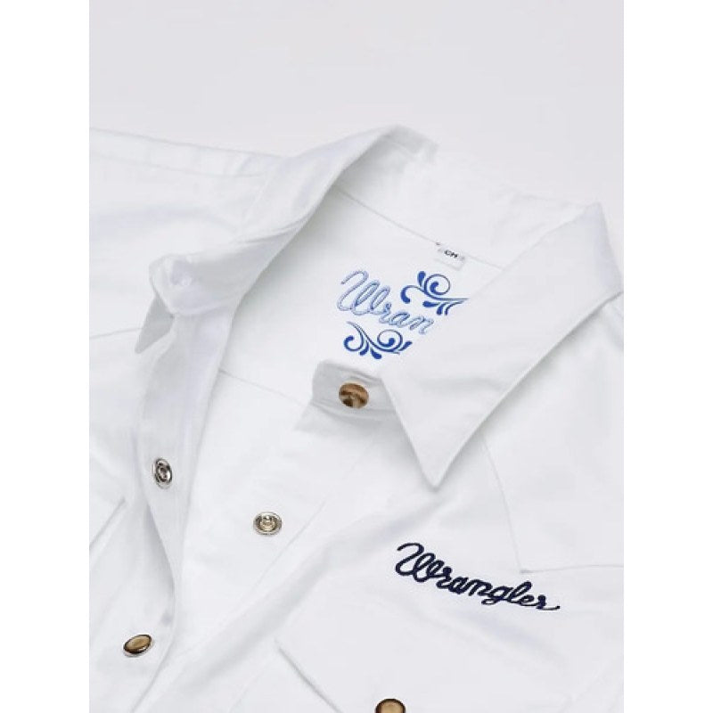 Blusa Wrangler Vaquera Western Logos Bordada Dama #mlpos_3 | Color: Blanco #color_blanco #sku_112334012bncch #sku_112334012bncl #sku_112334012bncm #sku_112334012bncxl #sku_112334012bncxxl
