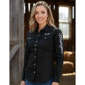 Blusa Wrangler Vaquera Western Logos Bordada Dama #mlpos_6 | Color: Negro #color_negro #sku_112334012xxl #sku_112334013ch #sku_112334013g #sku_112334013m #sku_112334013xl