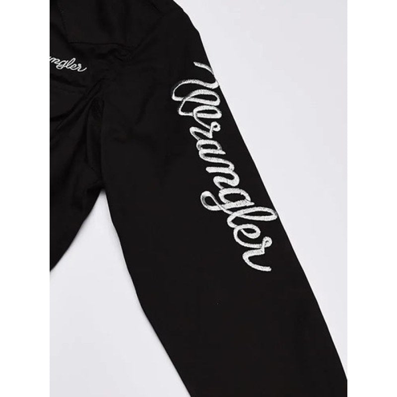 Blusa Wrangler Vaquera Western Logos Bordada Dama #mlpos_9 | Color: Negro #color_negro #sku_112334012xxl #sku_112334013ch #sku_112334013g #sku_112334013m #sku_112334013xl
