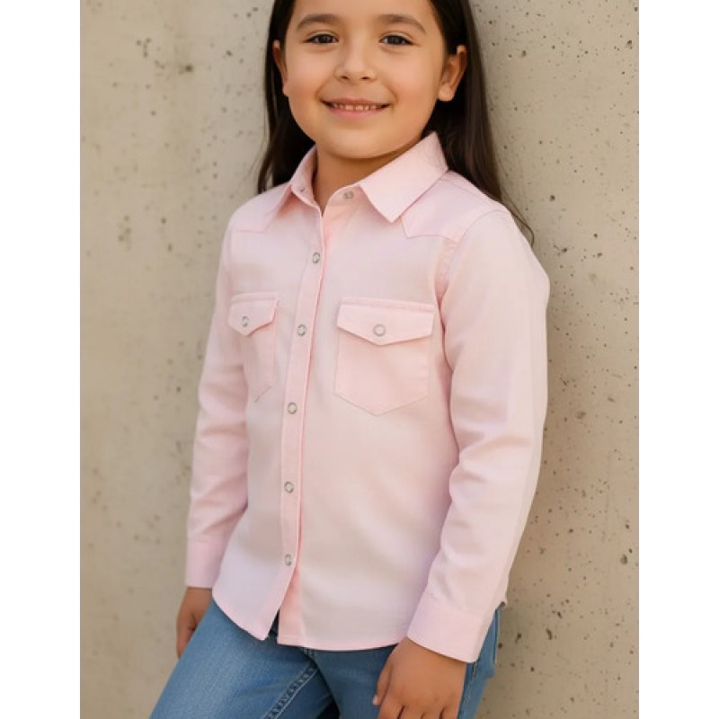 Blusa Wrangler Vaquera Western Niña #mlpos_1 | Color: Rosa #color_rosa #sku_112369495ch #sku_112369495eg #sku_112369495g #sku_112369495m