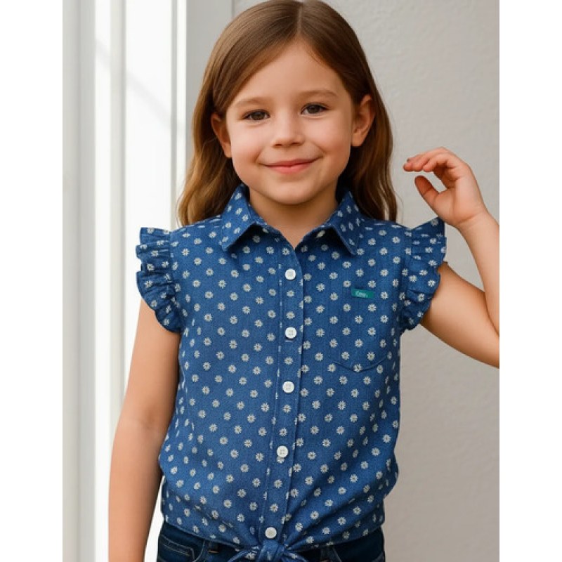 Blusa Wrangler Vaquera Western Niña #mlpos_14 | Color: Azul 6922 #color_azul_6922 | Talla: G #sku_112366922azlg
