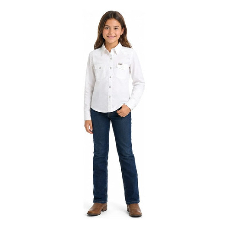 Blusa Wrangler Vaquera Western Niña #mlpos_16 | Color: Blanco 9496 #color_blanco_9496 #sku_112369496ch #sku_112369496g #sku_112369496m