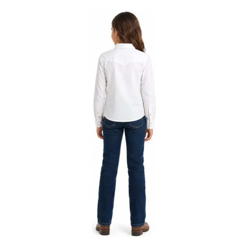 Blusa Wrangler Vaquera Western Niña #mlpos_17 | Color: Blanco 9496 #color_blanco_9496 #sku_112369496ch #sku_112369496g #sku_112369496m