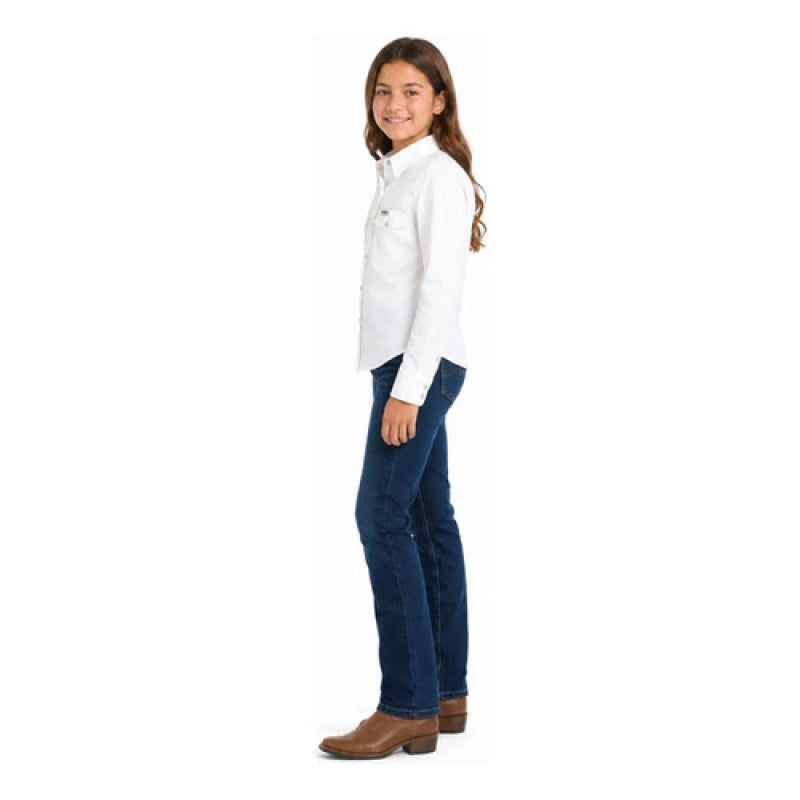 Blusa Wrangler Vaquera Western Niña #mlpos_18 | Color: Blanco 9496 #color_blanco_9496 #sku_112369496ch #sku_112369496g #sku_112369496m