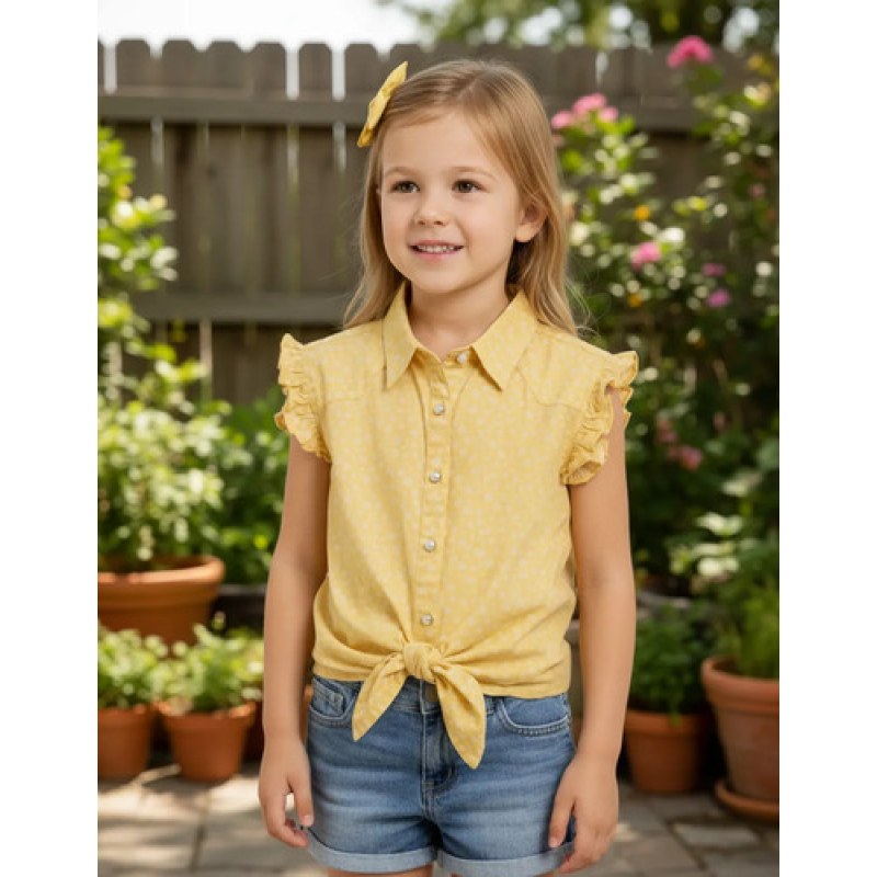 Blusa Wrangler Vaquera Western Niña #mlpos_4 | Color: Amarillo 1302 #color_amarillo_1302 #sku_mlm1886620976-196963385915 #sku_mlm1886620976-196963385917 #sku_mlm1886620976-196963385919 #sku_mlm1886620976-196963385921