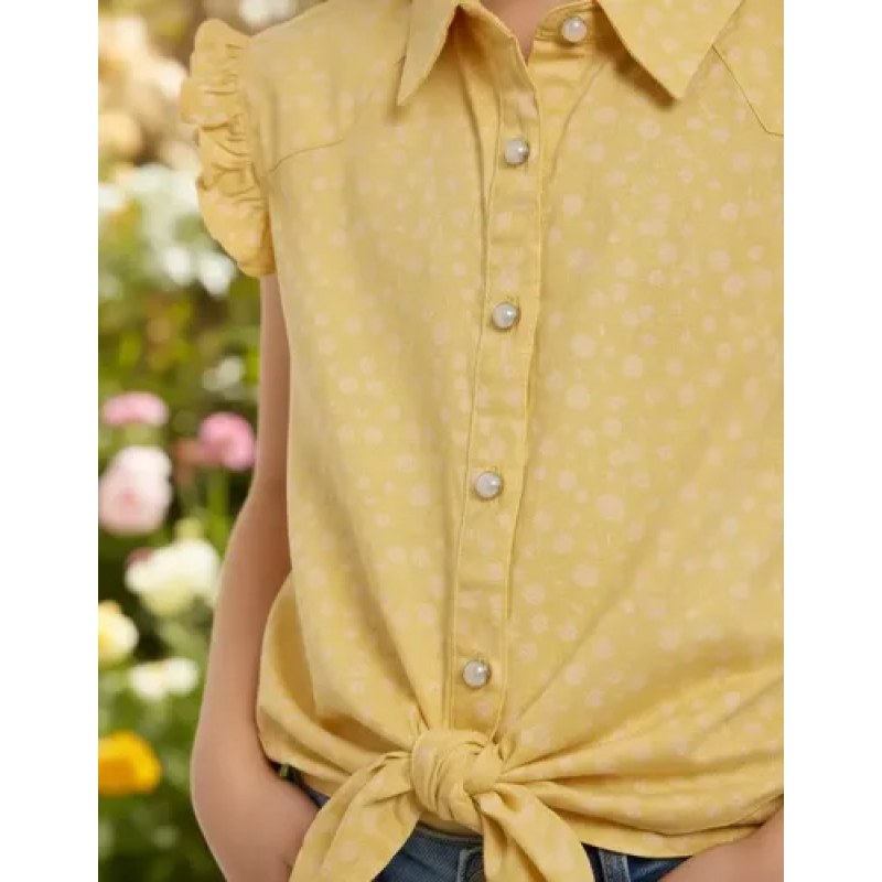 Blusa Wrangler Vaquera Western Niña #mlpos_6 | Color: Amarillo 1302 #color_amarillo_1302 #sku_mlm1886620976-196963385915 #sku_mlm1886620976-196963385917 #sku_mlm1886620976-196963385919 #sku_mlm1886620976-196963385921