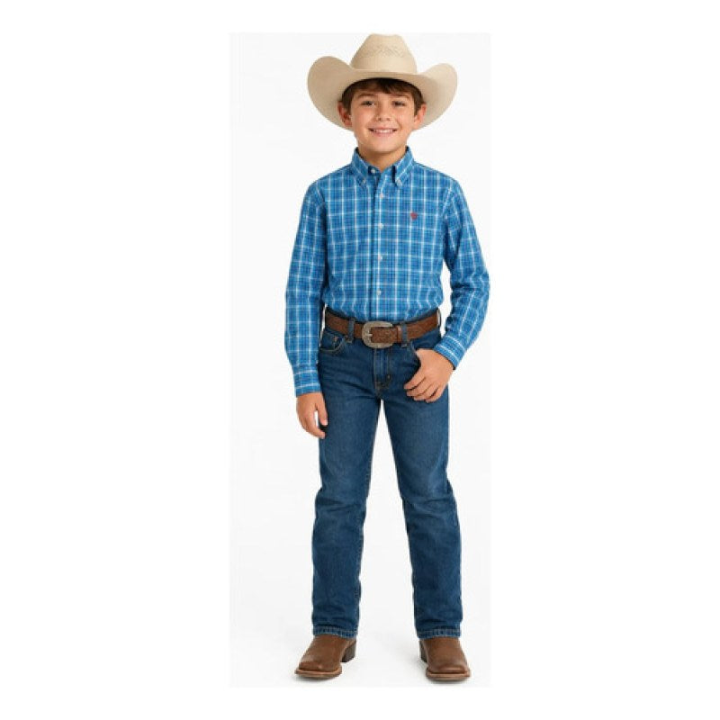 Camisa Clasica Vaquera Ariat Original Niño Azul 10043712 Xl #mlpos_1 #sku_10043712azlxl