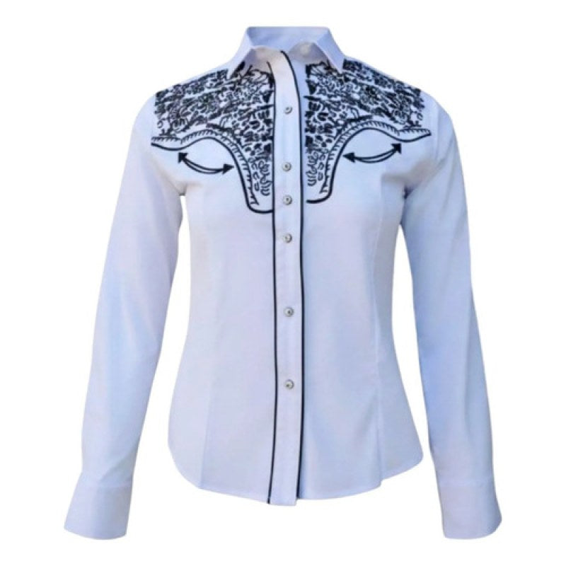 Blusa Charra Vaquera Winster Dama #mlpos_6 | Color: Blanco #color_blanco #sku_winschrrdmbc2xl #sku_winschrrdmbcl #sku_winschrrdmbcm #sku_winschrrdmbcs #sku_winschrrdmbcxl