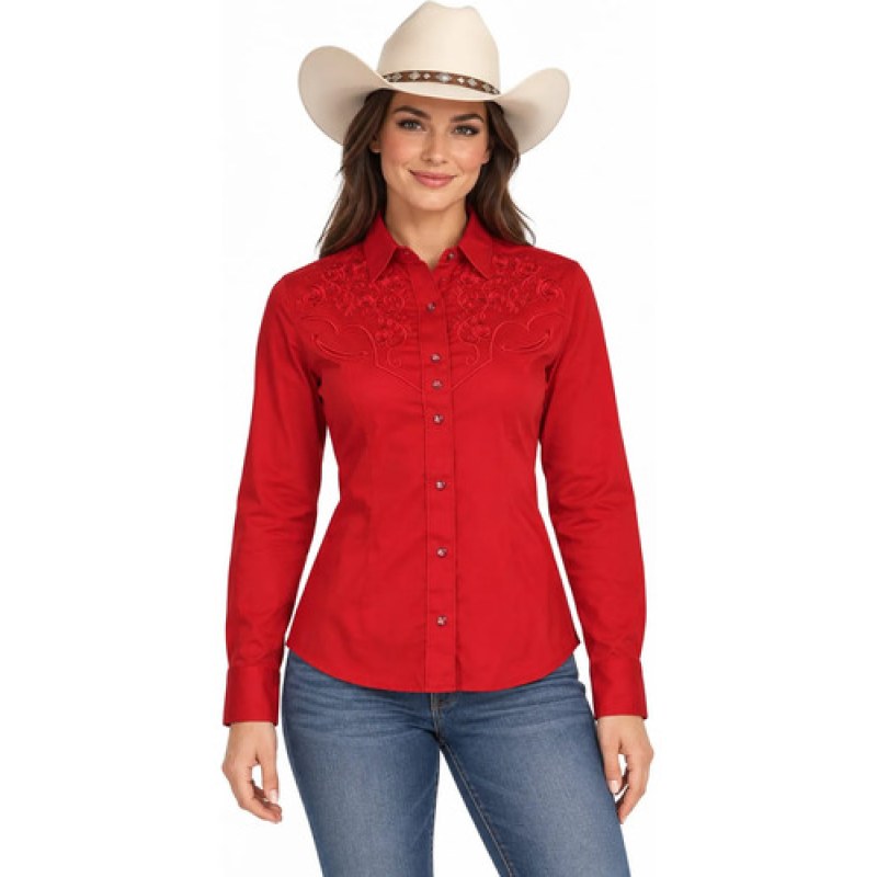 Blusa Charra Vaquera Winster Dama #mlpos_8 | Color: Rojo #color_rojo #sku_winschrrdmrj2xl #sku_winschrrdmrjl #sku_winschrrdmrjm #sku_winschrrdmrjs #sku_winschrrdmrjxl