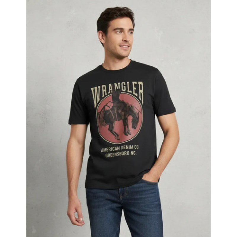 Playera T-shirt Wrangler Western Vaquera Hombre Manga Corta #mlpos_1 | Color: Negro 9475 #color_negro_9475 | Talla: XXG #sku_mlm1920175589-193427020013
