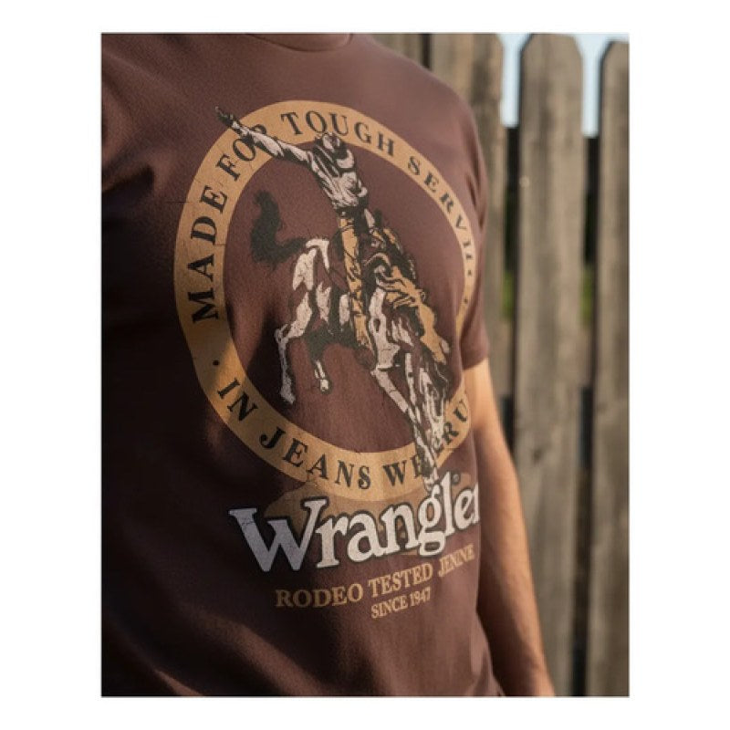 Playera T-shirt Wrangler Western Vaquera Hombre Manga Corta #mlpos_12 | Color: Cafe 1773 #color_cafe_1773 | Talla: XXG #sku_mlm1920175589-189933867550