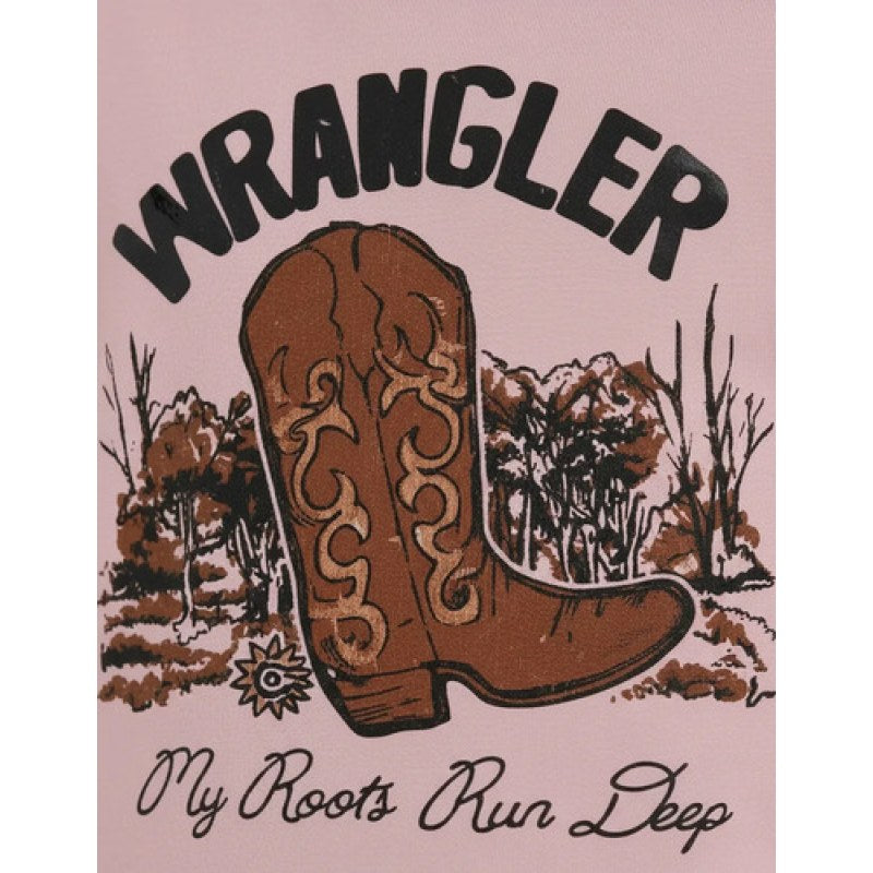 Playera Wrangler Vaquera Niño Niña Casual Corta #mlpos_6 | Color: Rosa 2128 #color_rosa_2128 | Talla: M #sku_112352128m