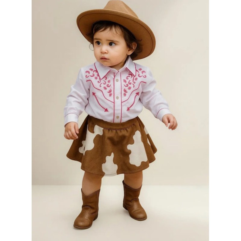Camisa Blusa Charra Vaquera Rangers Niña Girls #mlpos_1 | Color: Rosa #color_rosa #sku_mlm1928027023-188948968999 #sku_mlm1928027023-188948969001