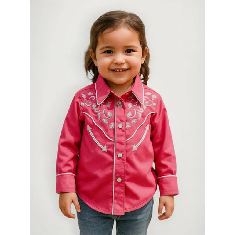 Camisa Blusa Charra Vaquera Rangers Niña Girls #mlpos_4 | Color: Fuisha 003NA01 #color_fuisha_003na01 | Talla: 2 #sku_003na01fc2