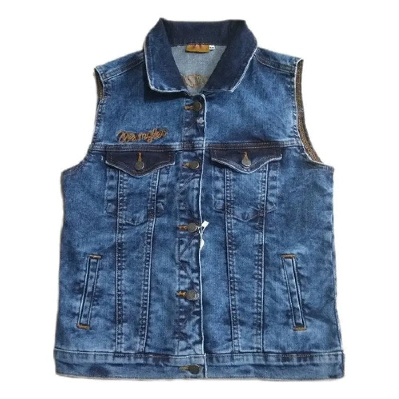 Chaleco Mezclilla Wrangler Mujer Cowgirl Western #mlpos_2 | Color: Azul acero 112351680 #color_azul_acero_112351680 #sku_112351680azlg #sku_112351680azlxl