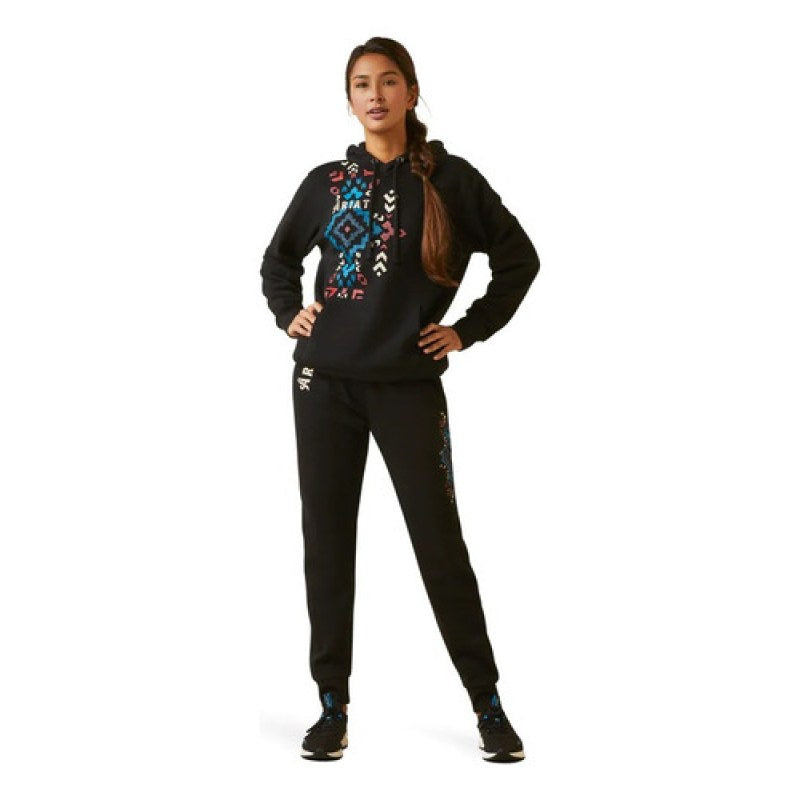 Sudadera Ariat Real Geo Hood Dama #mlpos_4 | Color: Negro 10046448 #color_negro_10046448 #sku_10046448ngg #sku_10046448ngm