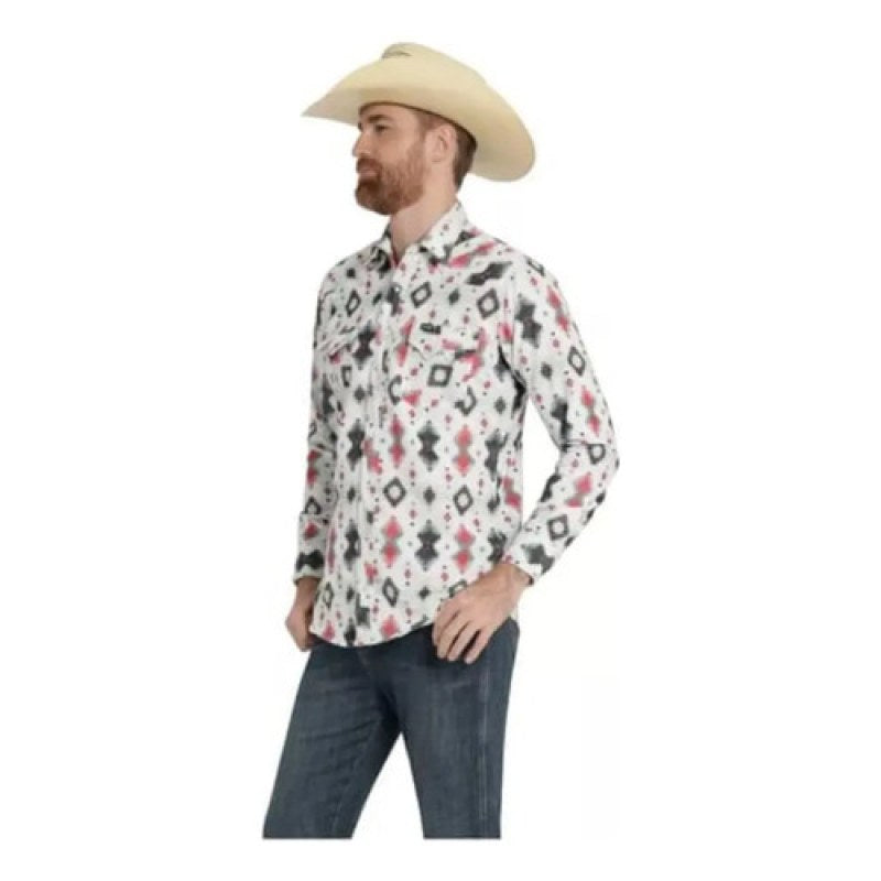Camisa Vaquera Wrangler Panilla Caballero #mlpos_2 | Color: Gris 112360395 #color_gris_112360395 | Talla: XL #sku_112360398grsxl
