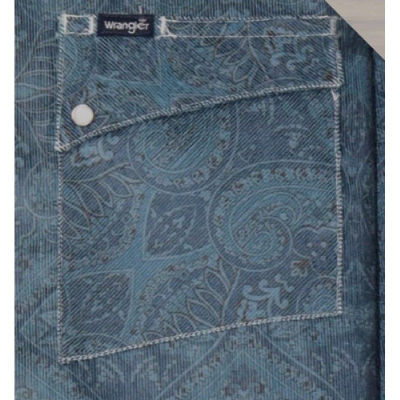Camisa Vaquera Wrangler Panilla Caballero #mlpos_8 | Color: Azul 112345944 #color_azul_112345944 | Talla: XL #sku_112345944azlxl
