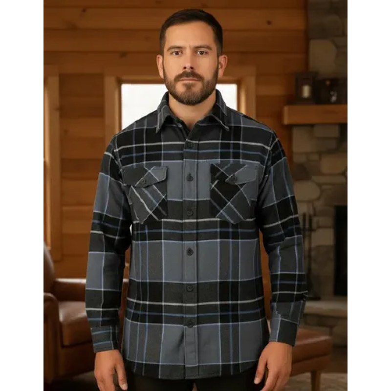 Camisola De Franela Con Borrega Tipo Leñador Winster  #mlpos_10 | Color: Oxford #color_oxford #sku_mlm1977350199-192526794339 #sku_mlm1977350199-192526794341 #sku_mlm1977350199-192526794345 #sku_mlm1977350199-192573971285