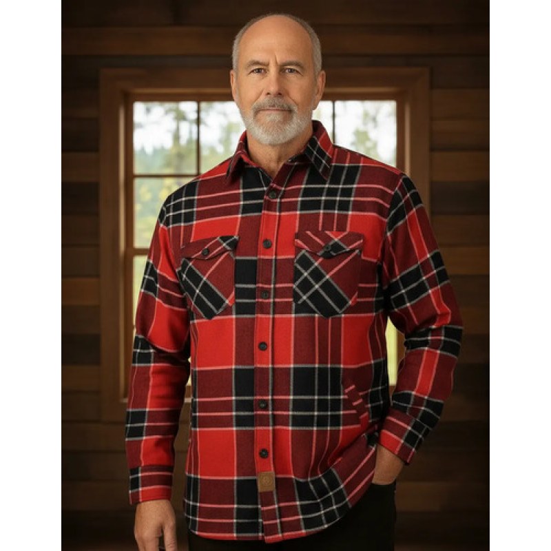 Camisola De Franela Con Borrega Tipo Leñador Winster  #mlpos_13 | Color: Rojo #color_rojo #sku_mlm1977350199-192526794347 #sku_mlm1977350199-192526794349 #sku_mlm1977350199-192526794351 #sku_mlm1977350199-192526794353 #sku_mlm1977350199-192573971287
