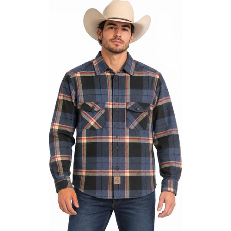 Camisola De Franela Con Borrega Tipo Leñador Winster  #mlpos_24 | Color: Marino/ Rojo #color_marino_rojo #sku_winscmslmnrjch #sku_winscmslmnrjg #sku_winscmslmnrjm #sku_winscmslmnrjxl