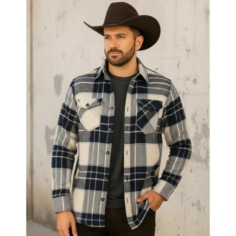 Camisola De Franela Con Borrega Tipo Leñador Winster  #mlpos_5 | Color: Negra beige #color_negra_beige #sku_mlm1977350199-192526794331 #sku_mlm1977350199-192573971283