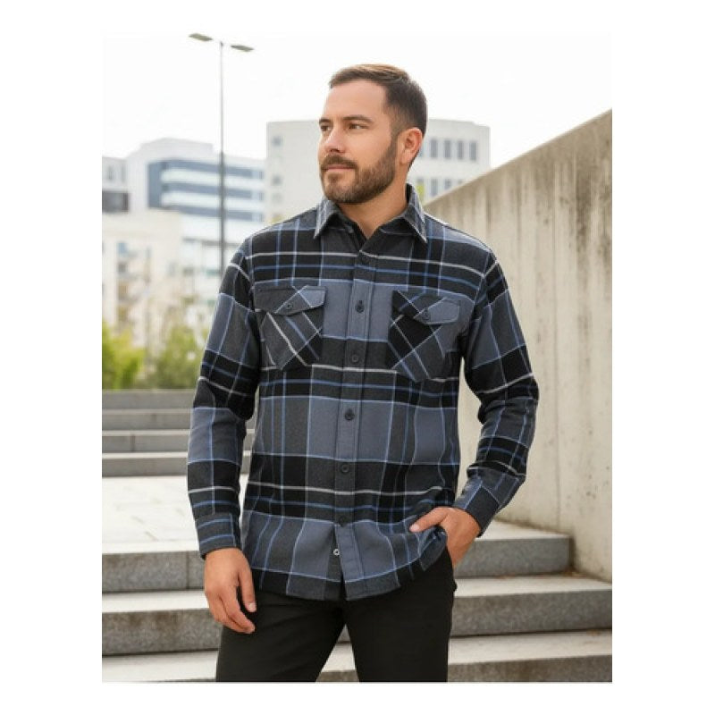 Camisola De Franela Con Borrega Tipo Leñador Winster  #mlpos_9 | Color: Oxford #color_oxford #sku_mlm1977350199-192526794339 #sku_mlm1977350199-192526794341 #sku_mlm1977350199-192526794345 #sku_mlm1977350199-192573971285
