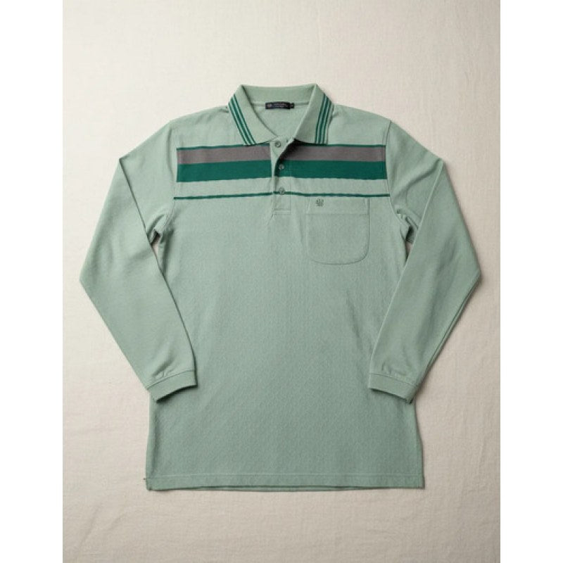Playera Manchester Tipo Polo Manga Larga  Verde 1656f Ch #mlpos_5 #sku_ma027432vrdch