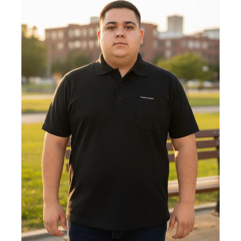 Playera Polo Basica Manchester Talla Extras  #mlpos_13 | Color: Negro #color_negro | Talla: 48 XXXE #sku_3093lng48