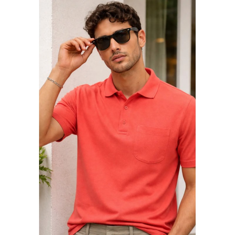 Playera Polo Basica Manchester Talla Extras  #mlpos_14 | Color: Salmon #color_salmon #sku_mlm2017434589-183443585829 #sku_mlm2017434589-183443585835 #sku_mlm2017434589-183443585837