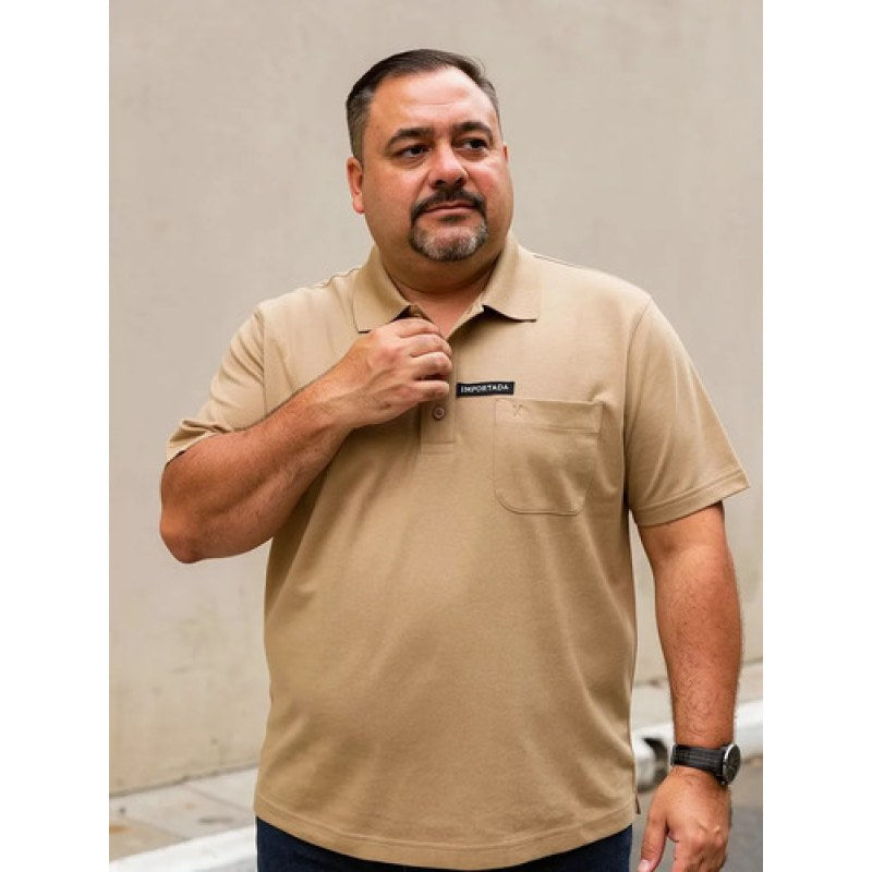 Playera Polo Basica Manchester Talla Extras  #mlpos_9 | Color: Beige #color_beige #sku_3093lbg44 #sku_3093lbg48